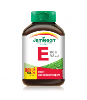 Jamieson Vitamin E 400 IU Bonus 100+20 Free Softgels | Unbeatable Prices, Daily Deals | VITASHOP