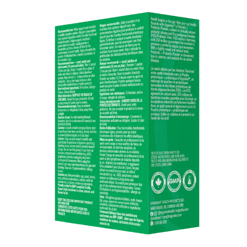 Organika Prebiotic + Probiotic Powder 3 g 14 Sachets | Unbeatable Prices, Daily Deals | VITASHOP