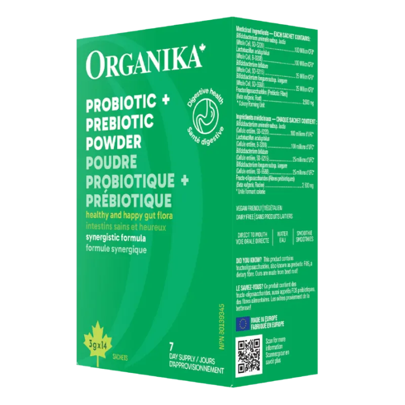 Organika Prebiotic + Probiotic Powder 3 g 14 Sachets | Unbeatable Prices, Daily Deals | VITASHOP