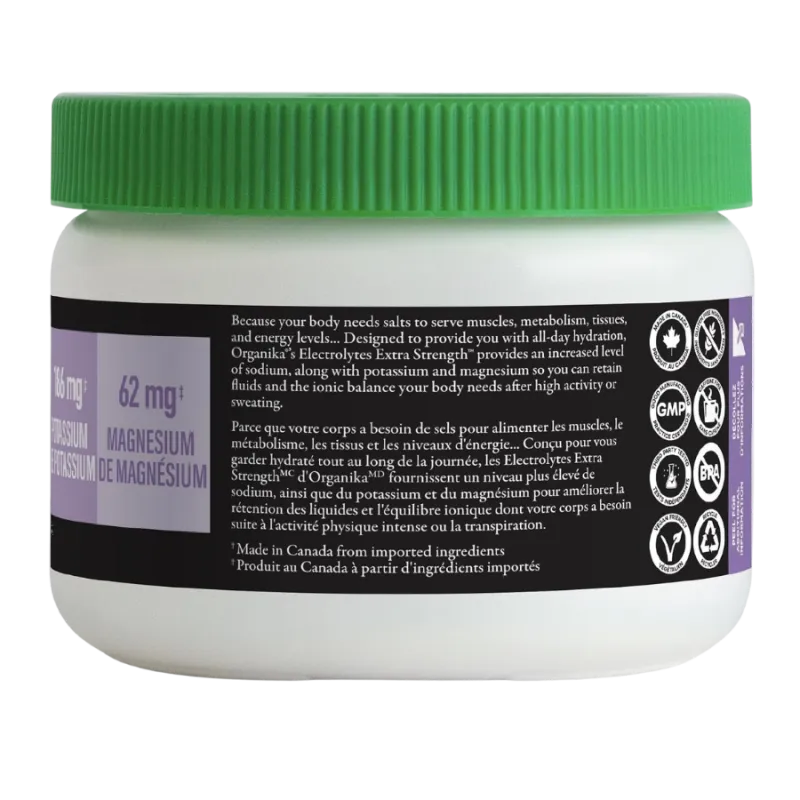 Organika ELECTROLYTES EXTRA-STRENGTH UNFLAVOURED 162G