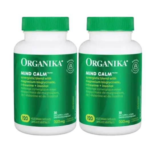 Organika 镇定胶囊含双甘氨酸镁和左旋茶氨酸 120caps