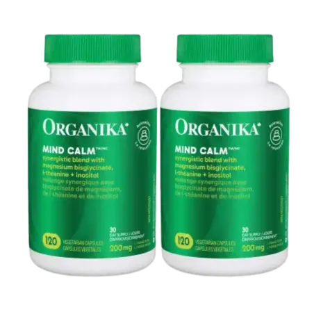 Organika 镇定胶囊含双甘氨酸镁和左旋茶氨酸 120caps