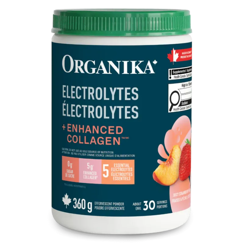 Organika Electrolytes Enhanced Collagen Juicy Strawberry Peach 360 g | Unbeatable Prices, Daily Deals | VITASHOP