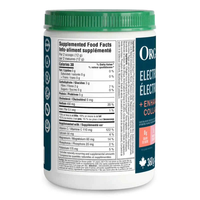 Organika Electrolytes Enhanced Collagen Juicy Strawberry Peach 360 g | Unbeatable Prices, Daily Deals | VITASHOP