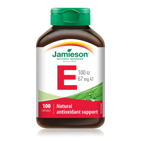 Jamieson Vitamin E 100 IU 100 Softgels | Unbeatable Prices, Daily Deals | VITASHOP