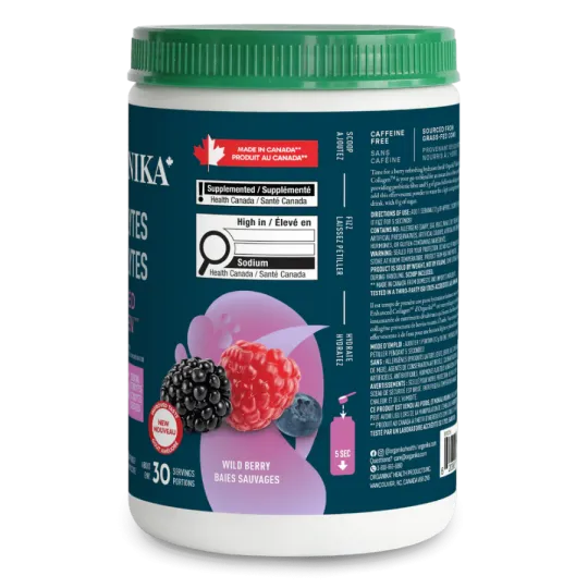 Organika Electrolytes Enhanced Collagen Wild Berry 360 g | Unbeatable Prices, Daily Deals | VITASHOP