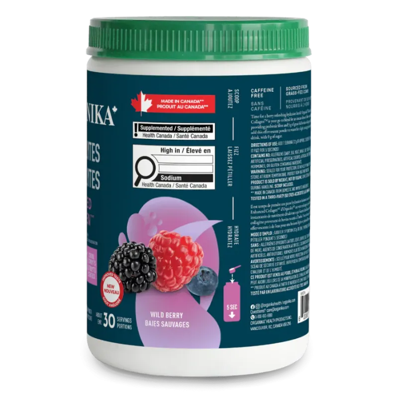 Organika Electrolytes Enhanced Collagen Wild Berry 360 g | Unbeatable Prices, Daily Deals | VITASHOP