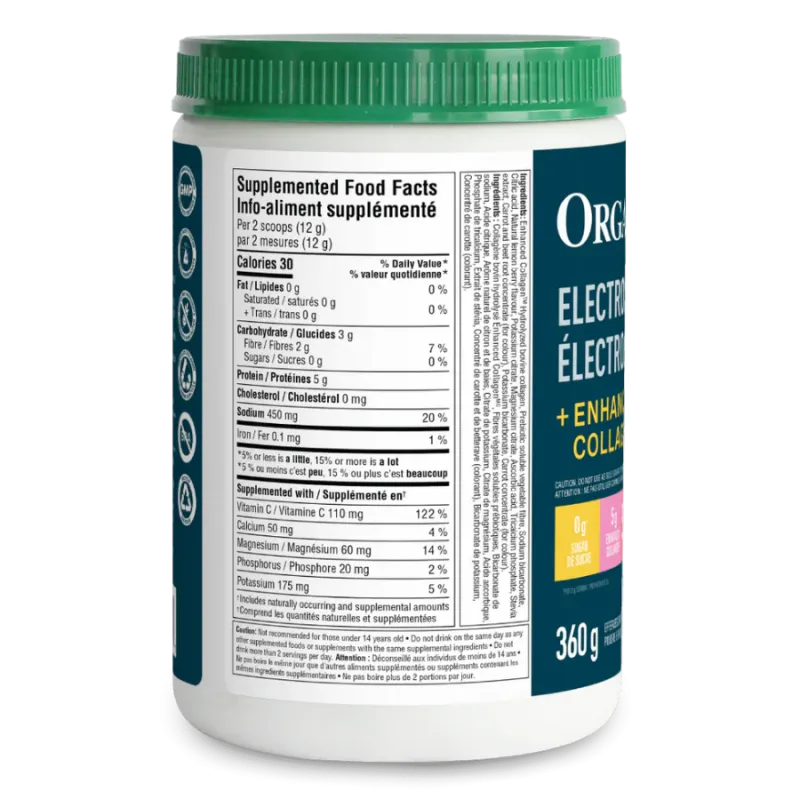Organika Electrolytes Enhanced Collagen Lemonberry 360 g | Unbeatable Prices, Daily Deals | VITASHOP