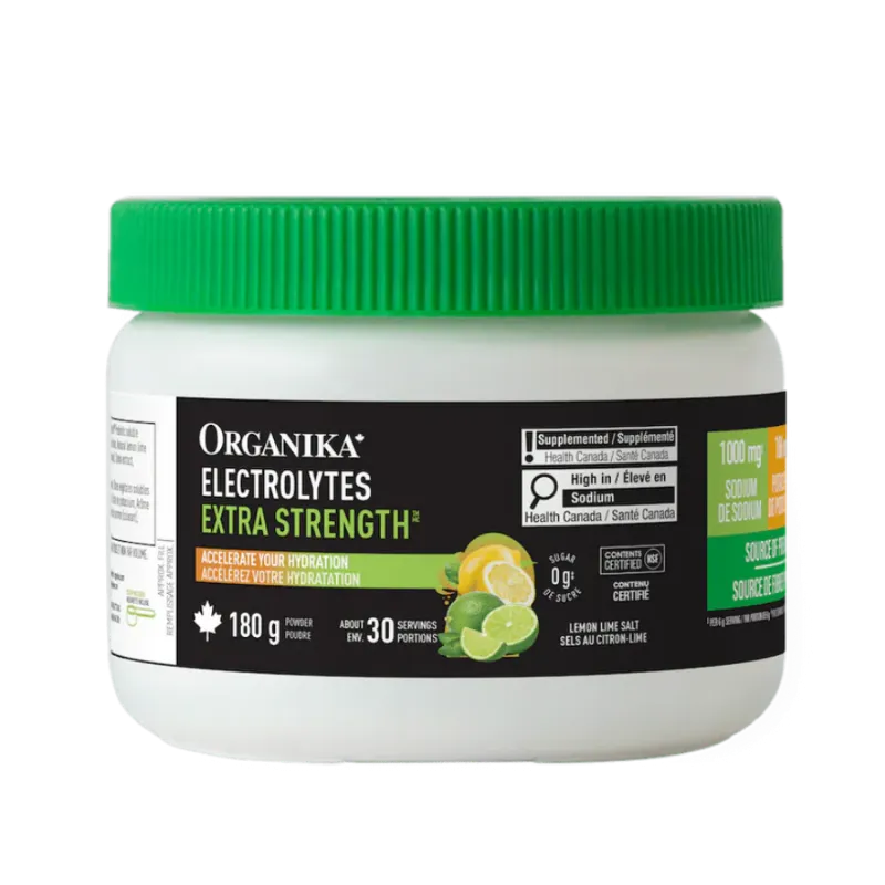 Organika Electrolytes Extra Strength Lemon Lime 180 g | Unbeatable Prices, Daily Deals | VITASHOP