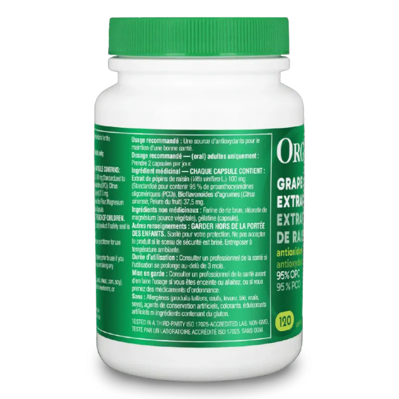 Grape Seed Extract (Hi Potency 95 % Opc) 120 Capsules | Safest & Easiest Shopping Vitamins Online | VITASHOP
