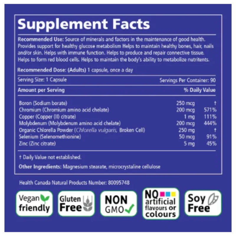 Trace Minerals+Chlorella 90 Vegi Capsules | Safest & Easiest Shopping Vitamins Online | VITASHOP