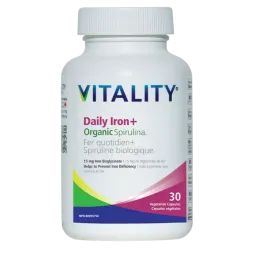 VITALITY Daily Iron + Organic Spirulina 30 Vegi Capsules | Unbeatable Prices, Daily Deals | VITASHOP