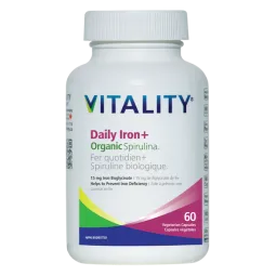 VITALITY Daily Iron + Organic Spirulina 60 Vegi Capsules | Unbeatable Prices, Daily Deals | VITASHOP