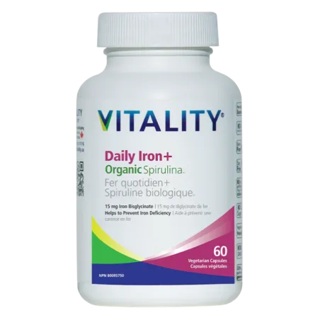VITALITY 바이탈리티 일일 철분 + 유기농 스피루리나 60베지 캡슐 | 매일 업데이트되는 특가 상품 | VITASHOP