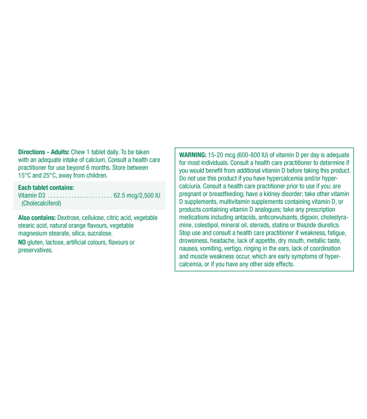 Jamieson Vitamin D3 Ex Strength 2,500 IU 75 Chewable Tablets | Unbeatable Prices, Daily Deals | VITASHOP