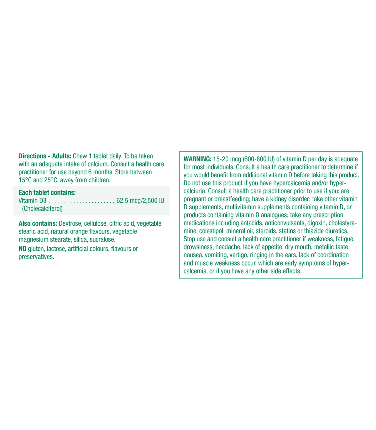 Jamieson Vitamin D3 Ex Strength 2,500 IU 75 Chewable Tablets | Unbeatable Prices, Daily Deals | VITASHOP