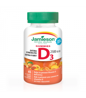 Jamieson Vitamin D3 Ex Strength 2,500 IU 45 Gummies | 每天不同折扣, 全网最低价格 | 种类齐全的保健品店铺 VITASHOP, 只有你想不到, 没有你买不到 !