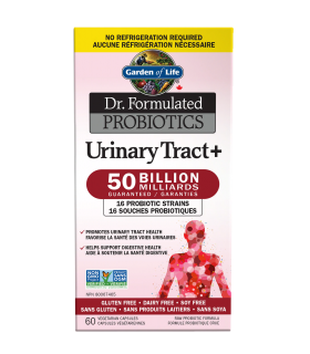 Garden of Life Dr. Formulated Probiotics Urinary Tract+ 50 milliards, stable à température ambiante, 60 capsules végétales | Pri
