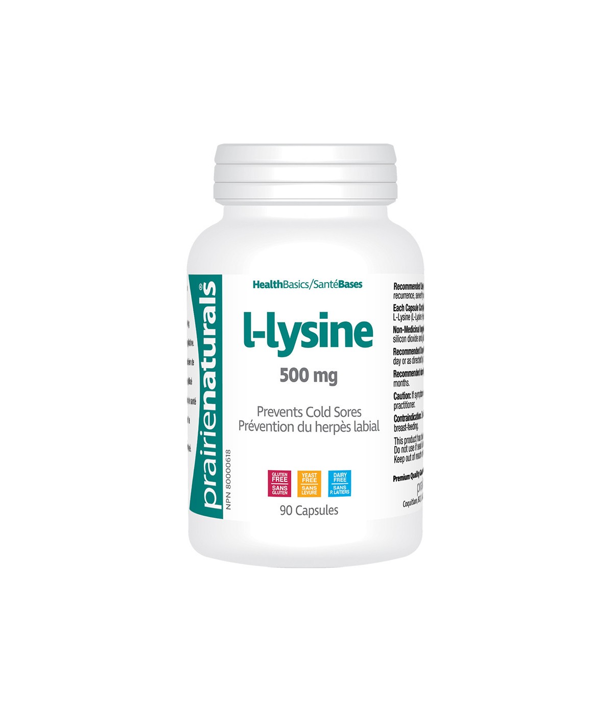 Prairie Naturals L-라이신 500 mg 90 캡슐 | 뛰어난 가격, 일일 특가 | VITASHOP
