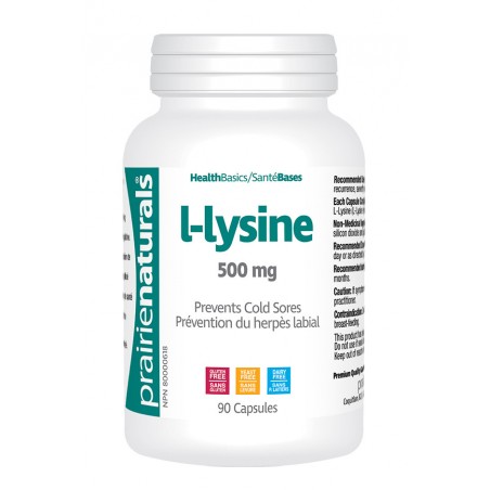 Prairie Naturals L-라이신 500 mg 90 캡슐 | 뛰어난 가격, 일일 특가 | VITASHOP