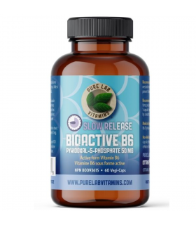 PURE LAB VITAMINS 生物活性B6 磷酸吡哆醛-5-磷酸盐 50毫克 缓释 60粒素食胶囊 | 无与伦比的价格，每日优惠 | VITASH