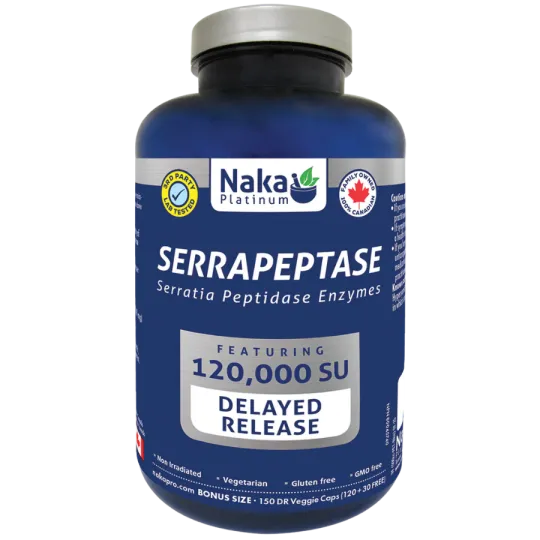Naka Platinum Serrapeptase 120K SU 150 DR Vegi Capsules | Unbeatable Prices, Daily Deals | VITASHOP