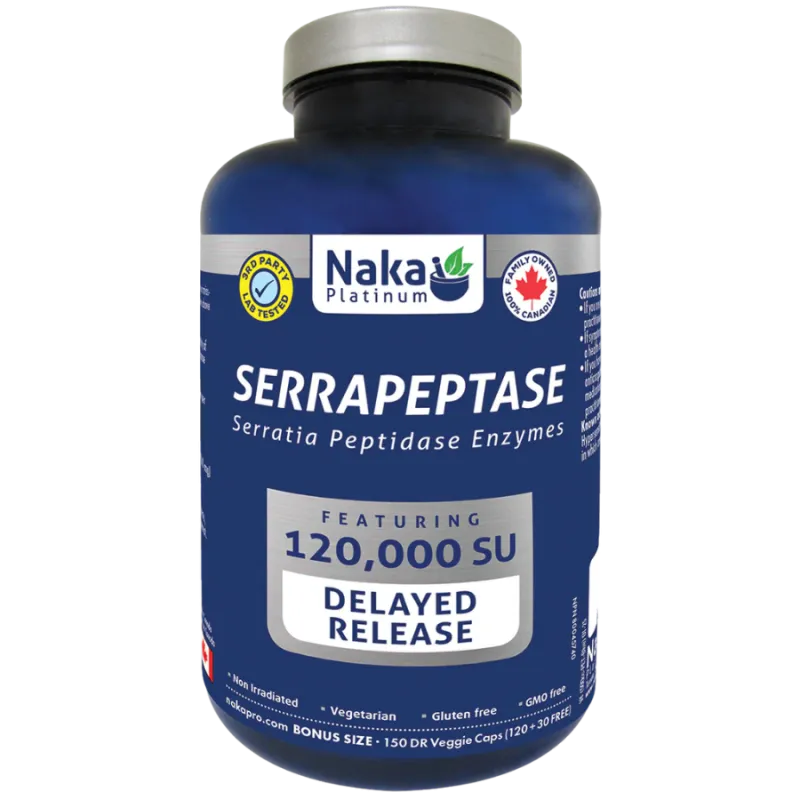 Naka Platinum Serrapeptase 120K SU 150 DR Vegi Capsules | Unbeatable Prices, Daily Deals | VITASHOP