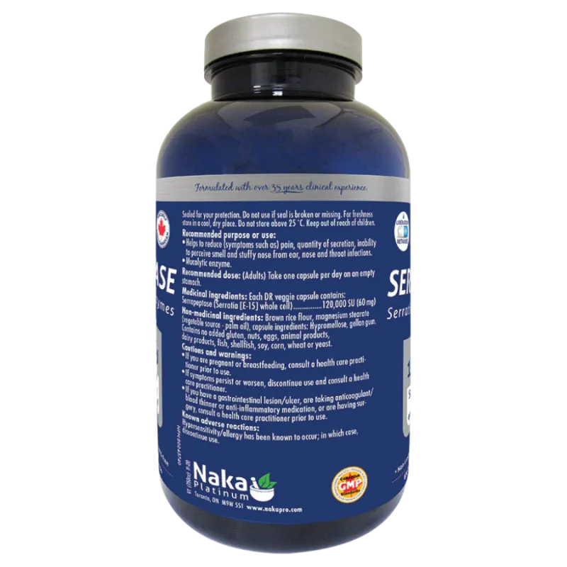 Naka Platinum Serrapeptase 120K SU 150 DR Vegi Capsules | Unbeatable Prices, Daily Deals | VITASHOP