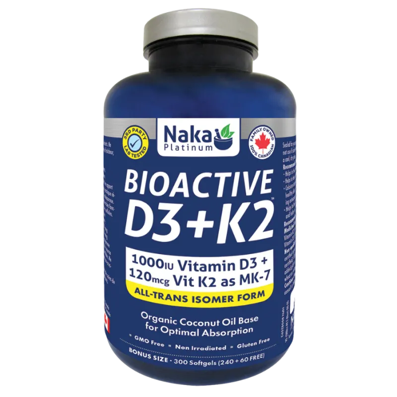 Naka Platinum D3+K2 300 Softgels | Unbeatable Prices, Daily Deals | VITASHOP