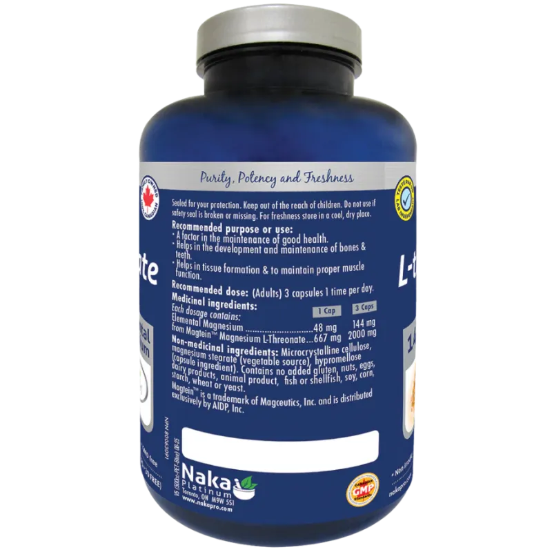 Naka Platinum Mag L-threonate 144 mg 120 Vegi Capsules | Unbeatable Prices, Daily Deals | VITASHOP