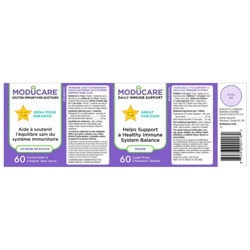 Moducare Moducare Kid's Chewables Grape 60 Tablets | Unbeatable Prices, Daily Deals | VITASHOP