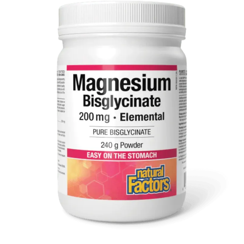 Natural Factors Magnesium Bisglycinate Pure 200 mg 240 g | Unbeatable Prices, Daily Deals | VITASHOP