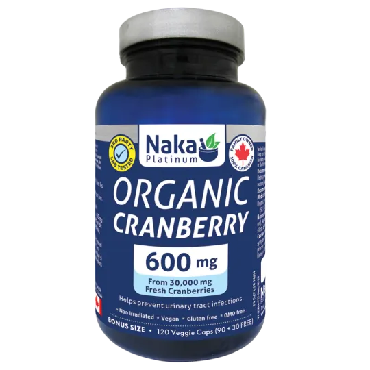 NAKA 유기농 크랜베리 600mg - 120 베지 캡슐 | 뛰어난 가격, 일일 할인 | VITASHOP