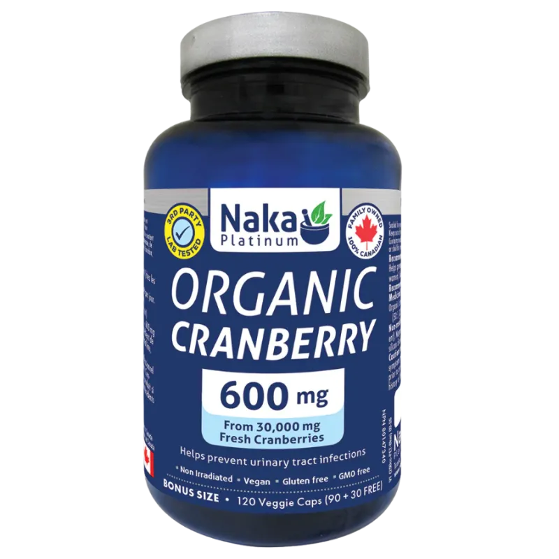 NAKA 有机蔓越莓 600mg - 120 粒素食胶囊 | 无与伦比的价格，每日优惠 | VITASHOP