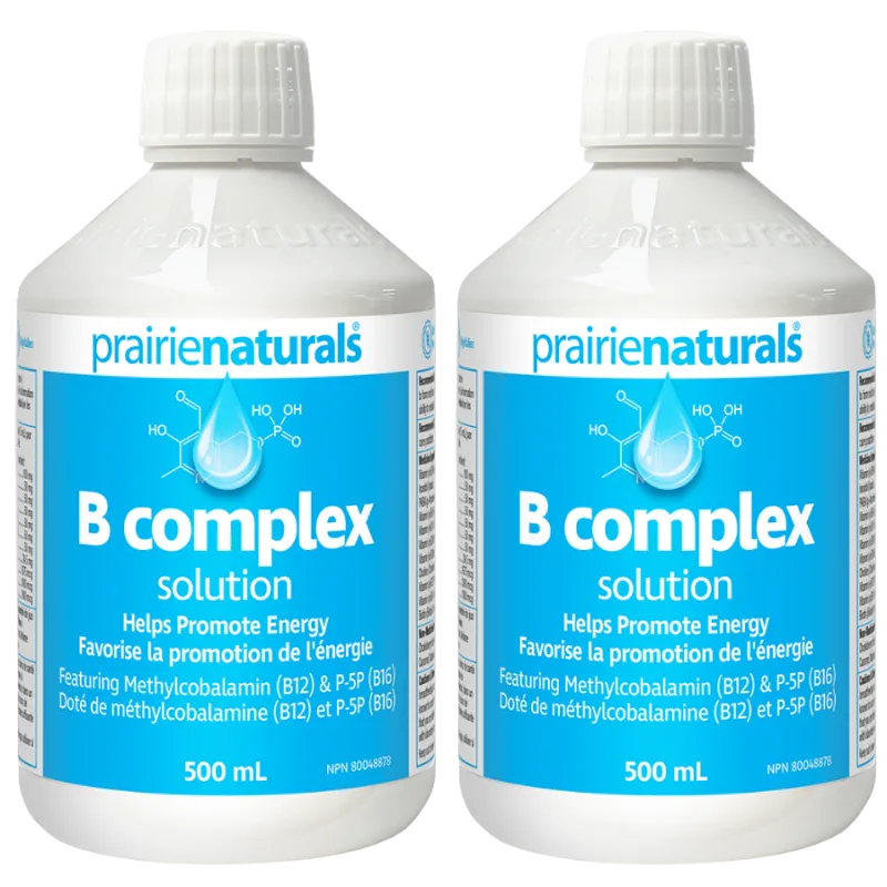 Prairie Naturals [2 for Deal] Liquid B Complex Solution B Complex with Methylcobalamin 500 ml | Unbeatable Prices, Daily Deals |