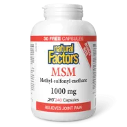 Natural Factors 내추럴 팩터스 MSM 메틸-설포닐-메탄 1000 mg, 240 캡슐 | 매일 업데이트되는 특가 상품 | VITASHOP