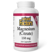 Natural Factors Magnesium Citrate 150 mg, 210 Capsules | Unbeatable Prices, Daily Deals | VITASHOP