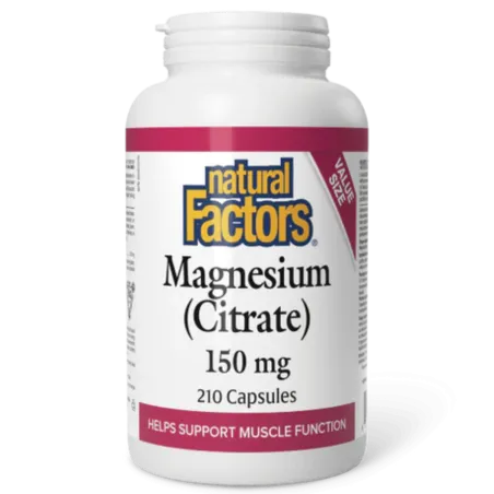 Natural Factors Magnesium Citrate 150 mg, 210 Capsules | Unbeatable Prices, Daily Deals | VITASHOP