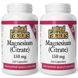 Natural Factors [2 FOR DEAL] Magnesium Citrate 150 mg, 210 Capsules | Unbeatable Prices, Daily Deals | VITASHOP