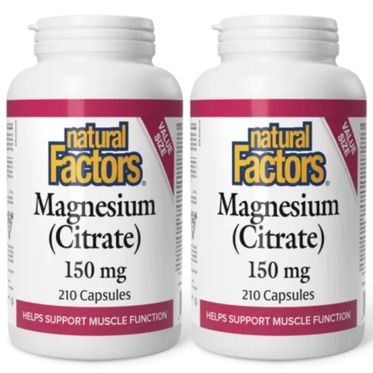 Natural Factors [2 FOR DEAL] Magnesium Citrate 150 mg, 210 Capsules | 매일 업데이트되는 특가 상품 | VITASHOP