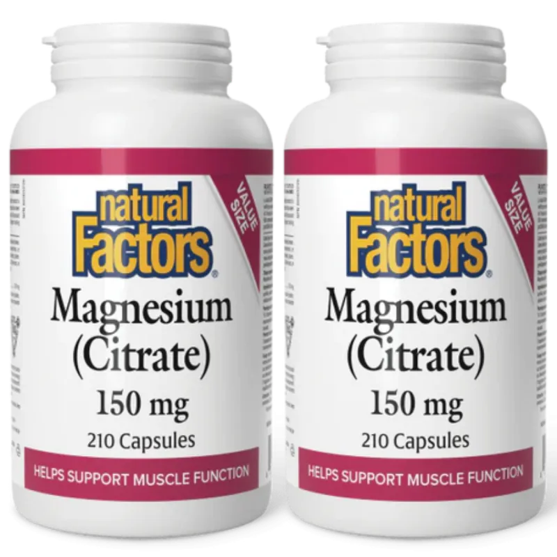 Natural Factors [2 FOR DEAL] Magnesium Citrate 150 mg, 210 Capsules | 매일 업데이트되는 특가 상품 | VITASHOP