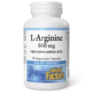 L-Arginine 500 mg, 90 Capsules Végétariennes | Safest & Easiest Shopping Vitamins Online | VITASHOP