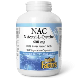 Natural Factors 내추럴 팩터스 N-아세틸-L-시스테인 600 mg 120+60 식물성 캡슐 | 매일 업데이트되는 특가 상품 | VITASHOP