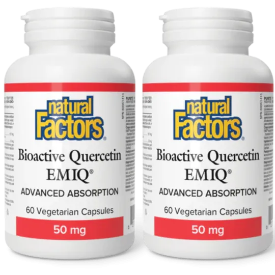 Natural Factors [2 for Deal] 내추럴 팩터스 생리활성 케르세틴 EMIQ 50mg, 식물성 캡슐 60정 | 매일 업데이트되는 특가 상품 | VITASHOP