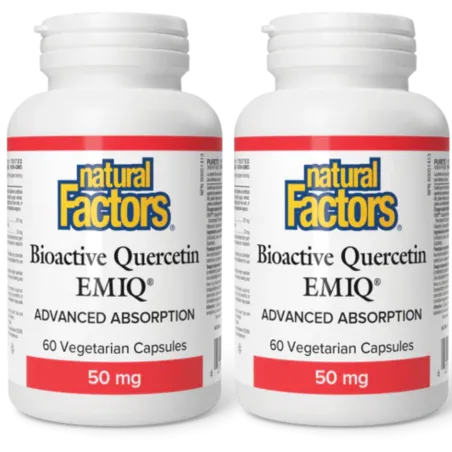 Natural Factors [2 for Deal] 내추럴 팩터스 생리활성 케르세틴 EMIQ 50mg, 식물성 캡슐 60정 | 매일 업데이트되는 특가 상품 | VITASHOP