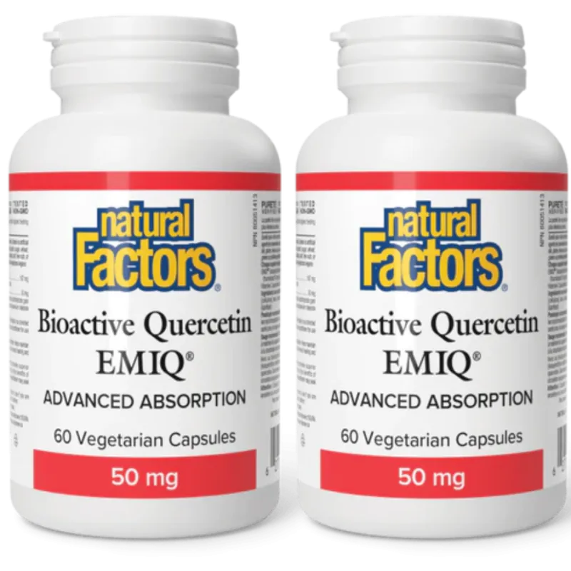 Natural Factors [2 for Deal] 내추럴 팩터스 생리활성 케르세틴 EMIQ 50mg, 식물성 캡슐 60정 | 매일 업데이트되는 특가 상품 | VITASHOP