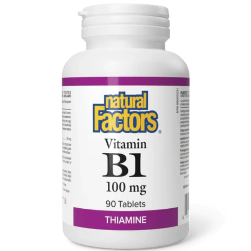 Natural Factors Vitamin B1 100 mg, 90 Tablets | 每天不同折扣, 全网最低价格 | 种类齐全的保健品店铺 VITASHOP, 只有你想不到, 没有你买不到 !