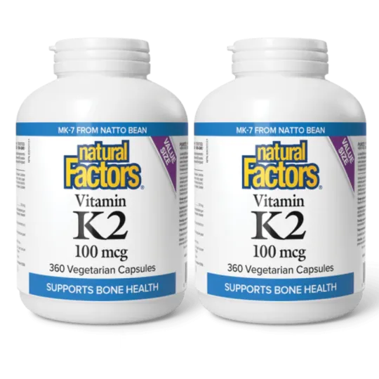Natural Factors [2 for Deal] 维生素 K2 100 微克, 360 粒植物胶囊 | 每天不同折扣, 全网最低价格 | 种类齐全的保健品店铺 VITASHOP, 只有你想不到, 没有你买不到 !