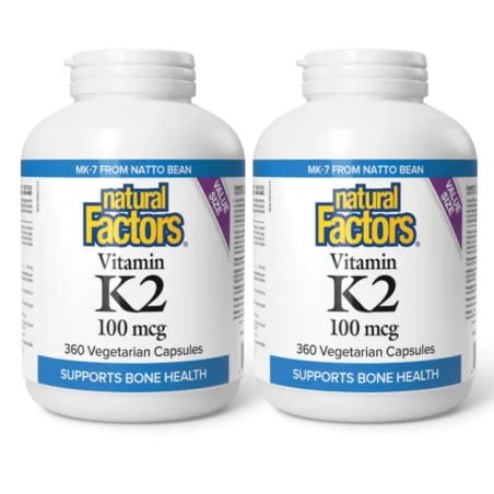 Vitamin K2 100 mcg, 360 Vegetarian Capsules | Safest & Easiest Shopping Vitamins Online | VITASHOP