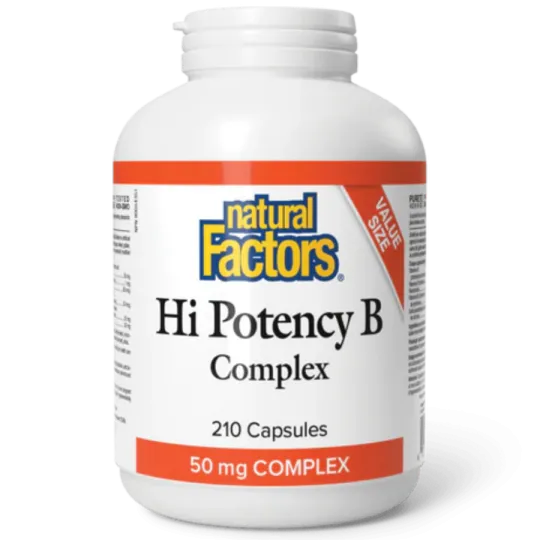 Natural Factors Hi Potency B Complex 50 mg, 210 Capsules | Unbeatable Prices, Daily Deals | VITASHOP